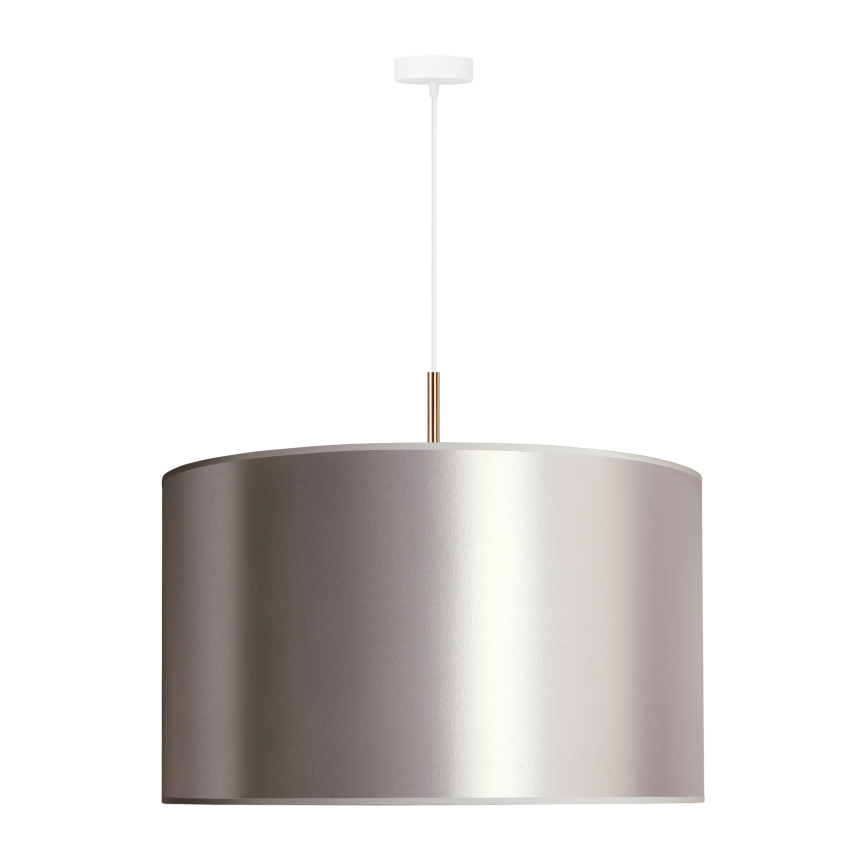 Duolla - Ljuskrona med textilsladd CANNES 1xE27/15W/230V diameter 50 cm silver/koppar