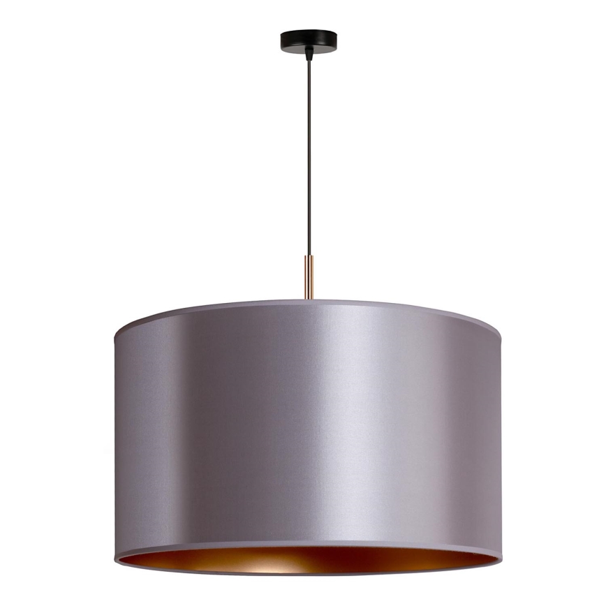 Duolla - Ljuskrona med textilsladd CANNES 1xE27/15W/230V diameter 50 cm silver/koppar