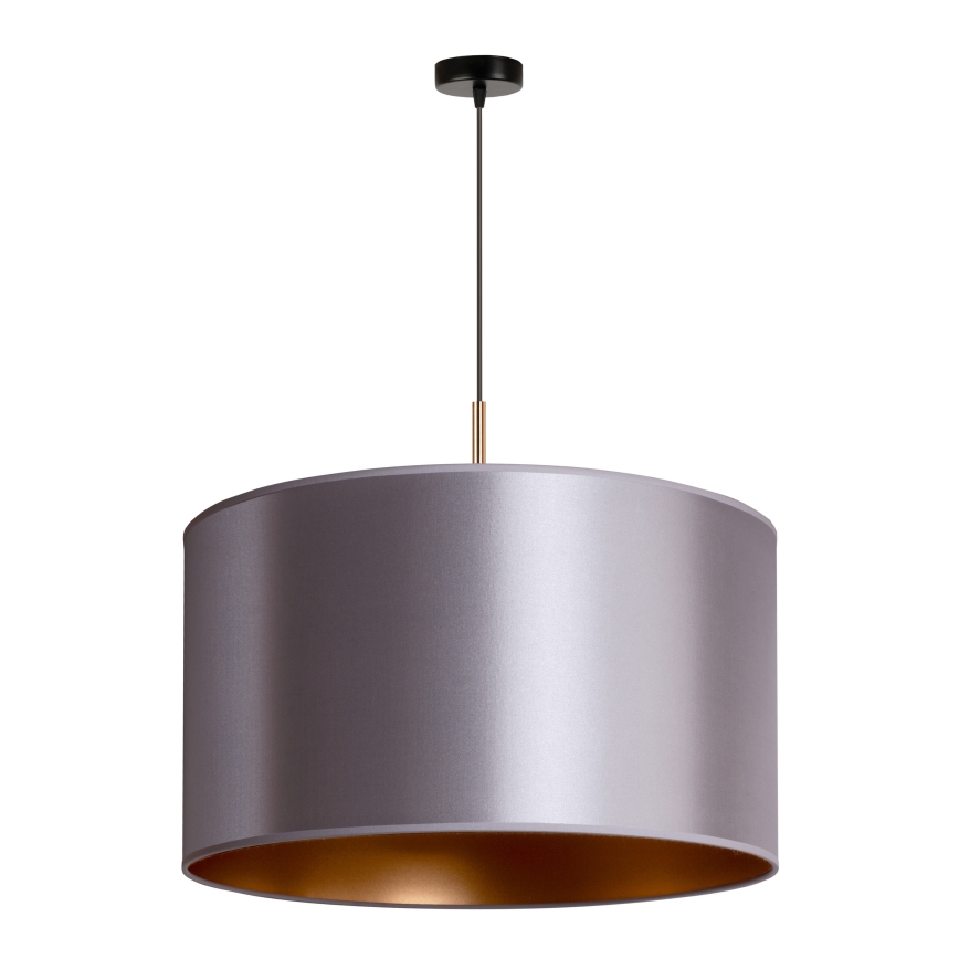 Duolla - Ljuskrona med textilsladd CANNES 1xE27/15W/230V diameter 50 cm silver/koppar