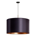 Duolla - Ljuskrona med textilsladd CANNES 1xE27/15W/230V diameter 50 cm svart/koppar