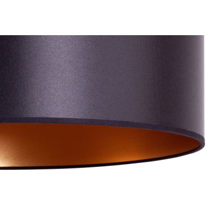 Duolla - Ljuskrona med textilsladd CANNES 1xE27/15W/230V diameter 50 cm svart/koppar