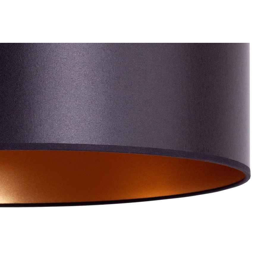 Duolla - Ljuskrona med textilsladd CANNES 1xE27/15W/230V diameter 50 cm svart/koppar