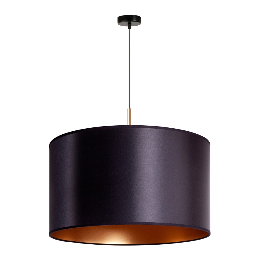 Duolla - Ljuskrona med textilsladd CANNES 1xE27/15W/230V diameter 50 cm svart/koppar