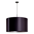 Duolla - Ljuskrona med textilsladd CANNES 1xE27/15W/230V diameter 50 cm svart/silver