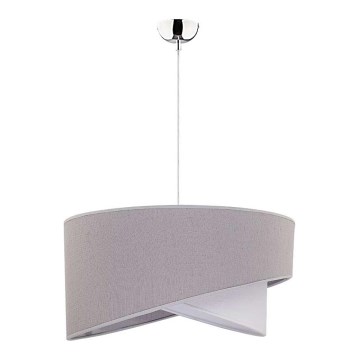 Duolla - Ljuskrona med textilsladd CELLO 1xE27/40W/230V diameter 45 cm grå