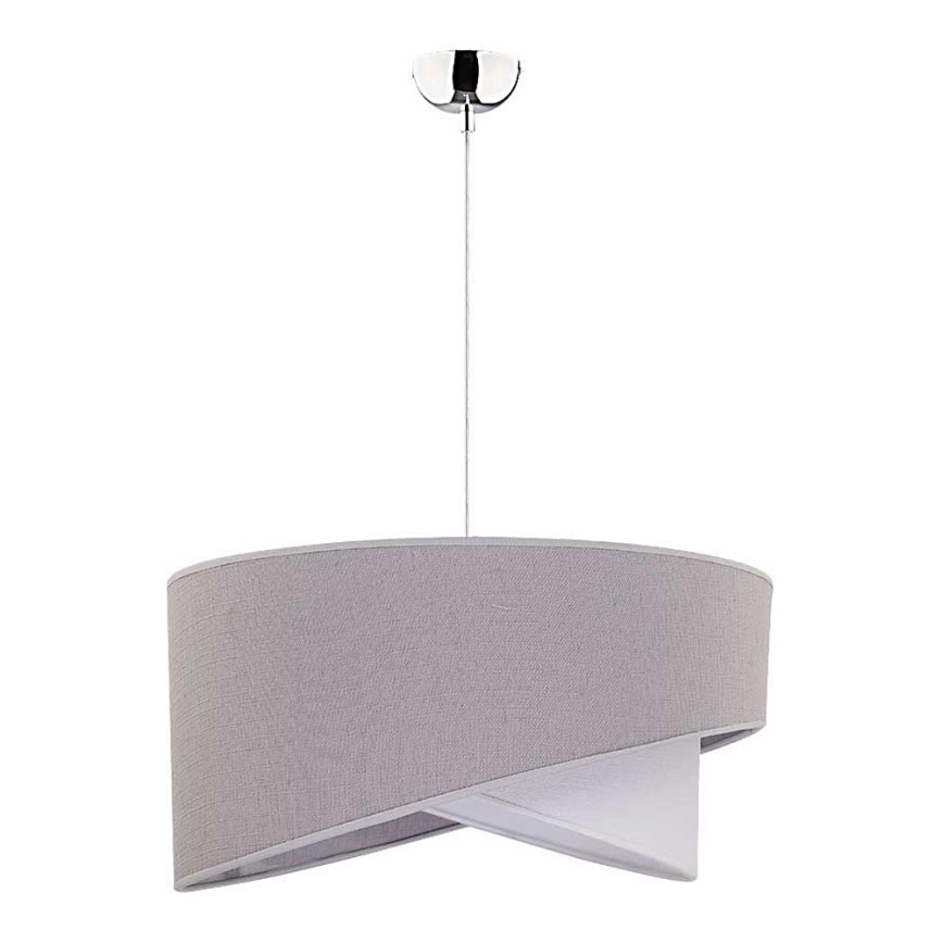 Duolla - Ljuskrona med textilsladd CELLO 1xE27/40W/230V diameter 45 cm grå