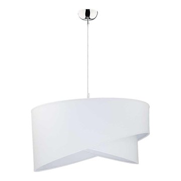 Duolla - Ljuskrona med textilsladd CELLO 1xE27/40W/230V diameter 45 cm vit