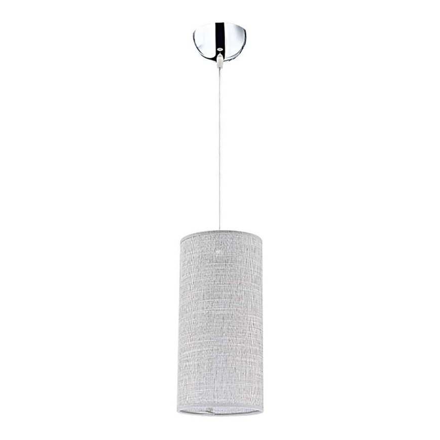 Duolla - Ljuskrona med textilsladd CIGAR 1xE27/40W/230V diameter 15 cm ljusgrå
