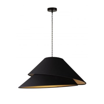 Duolla - Ljuskrona med textilsladd COCO 1xE27/40W/230V diameter 50 cm svart