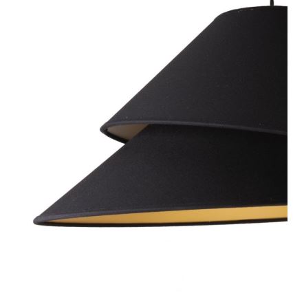 Duolla - Ljuskrona med textilsladd COCO 1xE27/40W/230V diameter 50 cm svart