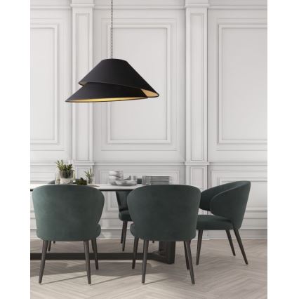 Duolla - Ljuskrona med textilsladd COCO 1xE27/40W/230V diameter 50 cm svart