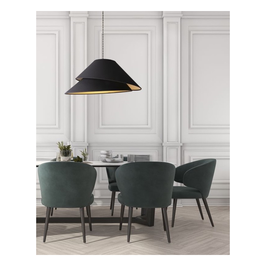 Duolla - Ljuskrona med textilsladd COCO 1xE27/40W/230V diameter 50 cm svart