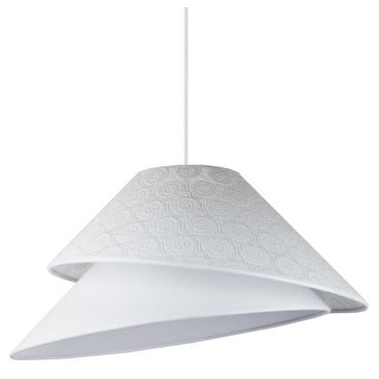 Duolla - Ljuskrona med textilsladd COCO 1xE27/40W/230V diameter 50 cm vit