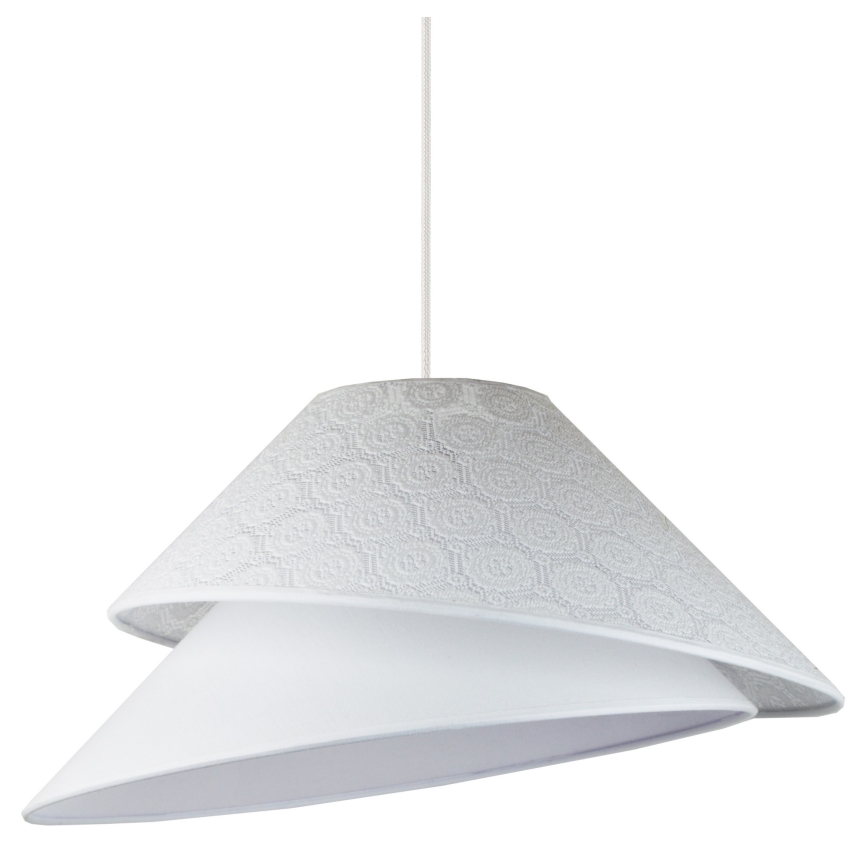 Duolla - Ljuskrona med textilsladd COCO 1xE27/40W/230V diameter 50 cm vit