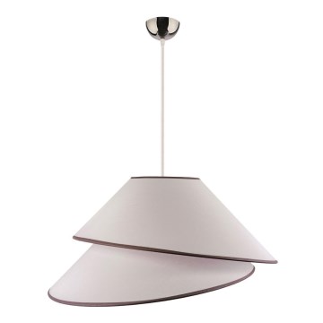 Duolla - Ljuskrona med textilsladd COCO 1xE27/40W/230V diameter 50 cm vit