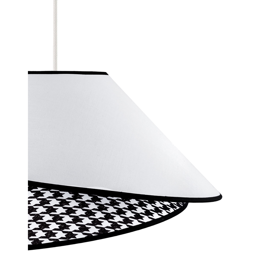 Duolla - Ljuskrona med textilsladd COCO 1xE27/40W/230V diameter 50 cm vit/svart