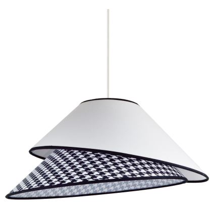 Duolla - Ljuskrona med textilsladd COCO 1xE27/40W/230V diameter 50 cm vit/svart
