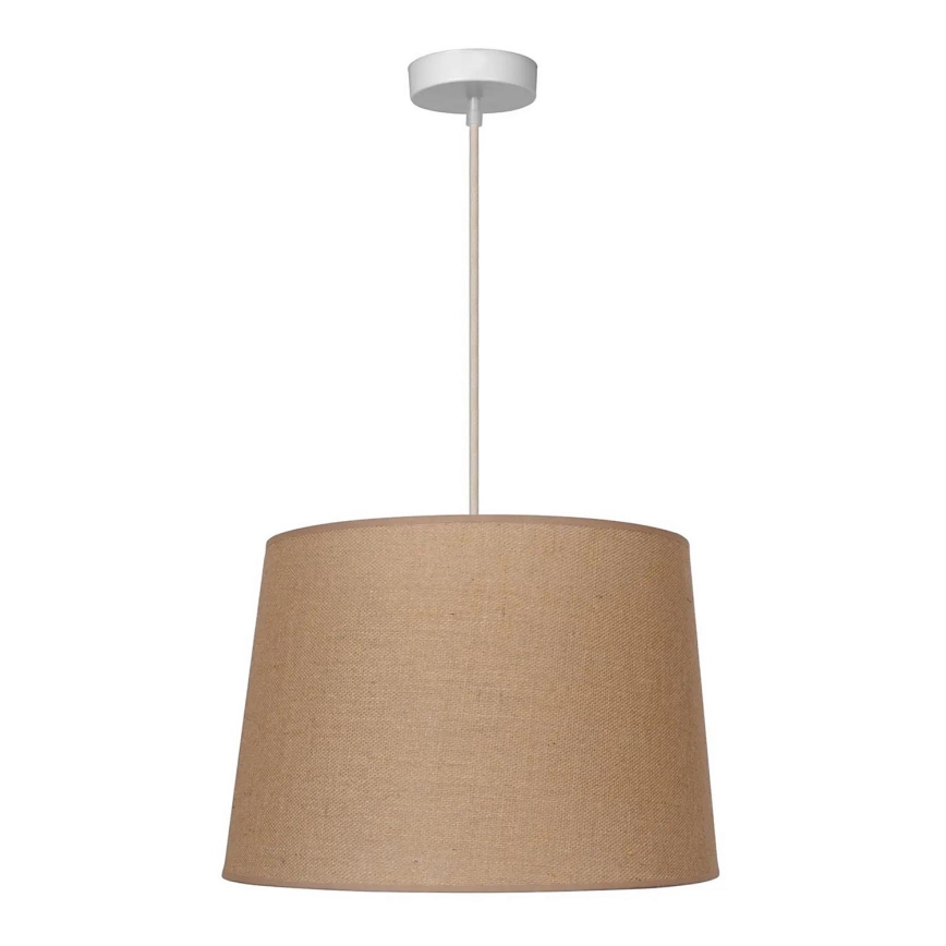 Duolla - Ljuskrona med textilsladd CONE 1xE27/15W/230V diameter 40 cm brun