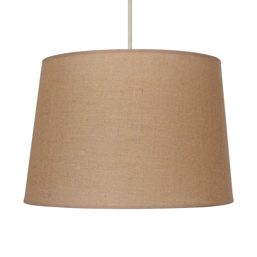 Duolla - Ljuskrona med textilsladd CONE 1xE27/15W/230V diameter 40 cm brun