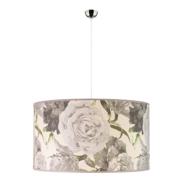 Duolla - Ljuskrona med textilsladd CONSTANCE 1xE27/40W/230V diameter 45 cm grå