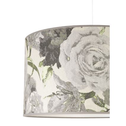 Duolla - Ljuskrona med textilsladd CONSTANCE 1xE27/40W/230V diameter 45 cm grå