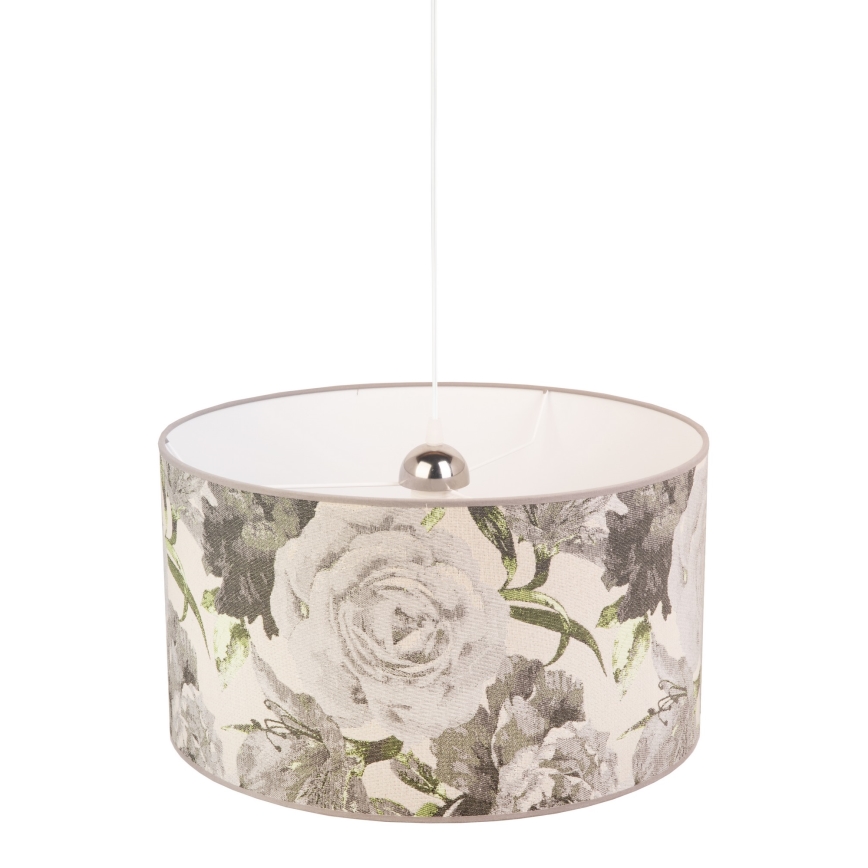 Duolla - Ljuskrona med textilsladd CONSTANCE 1xE27/40W/230V diameter 45 cm grå