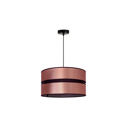 Duolla - Ljuskrona med textilsladd COPPER SHINY 1xE27/15W/230V diameter 40 cm koppar/svart