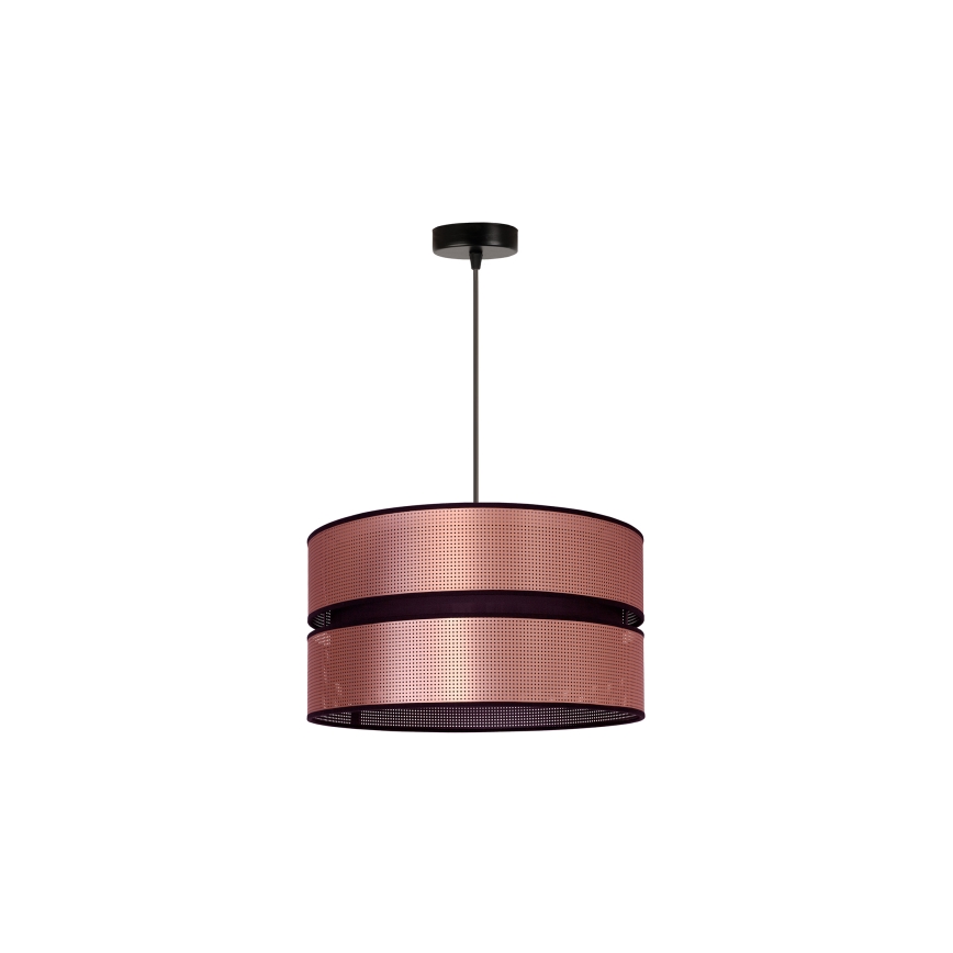 Duolla - Ljuskrona med textilsladd COPPER SHINY 1xE27/15W/230V diameter 40 cm koppar/svart