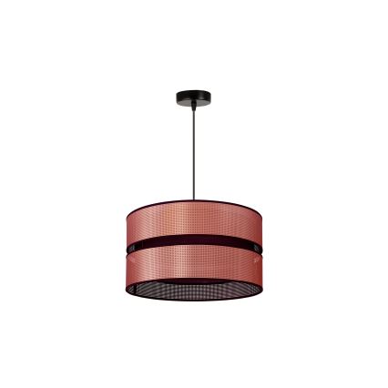 Duolla - Ljuskrona med textilsladd COPPER SHINY 1xE27/15W/230V diameter 40 cm koppar/svart