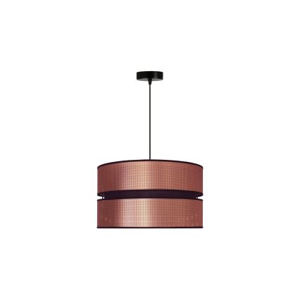 Duolla - Ljuskrona med textilsladd COPPER SHINY 1xE27/15W/230V diameter 40 cm koppar/svart