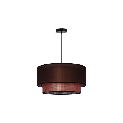 Duolla - Ljuskrona med textilsladd COPPER SHINY 1xE27/15W/230V diameter 45 cm brun/koppar