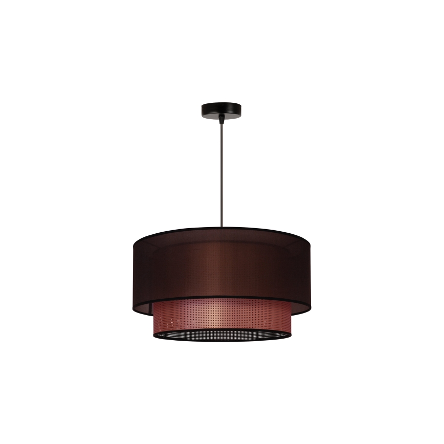 Duolla - Ljuskrona med textilsladd COPPER SHINY 1xE27/15W/230V diameter 45 cm brun/koppar