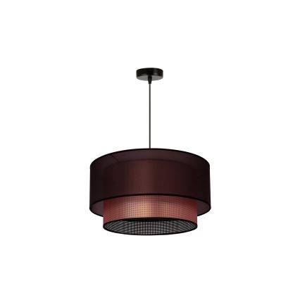 Duolla - Ljuskrona med textilsladd COPPER SHINY 1xE27/15W/230V diameter 45 cm brun/koppar