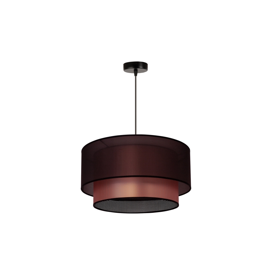 Duolla - Ljuskrona med textilsladd COPPER SHINY 1xE27/15W/230V diameter 45 cm brun/koppar
