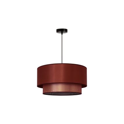 Duolla - Ljuskrona med textilsladd COPPER SHINY 1xE27/15W/230V diameter 45 cm koppar