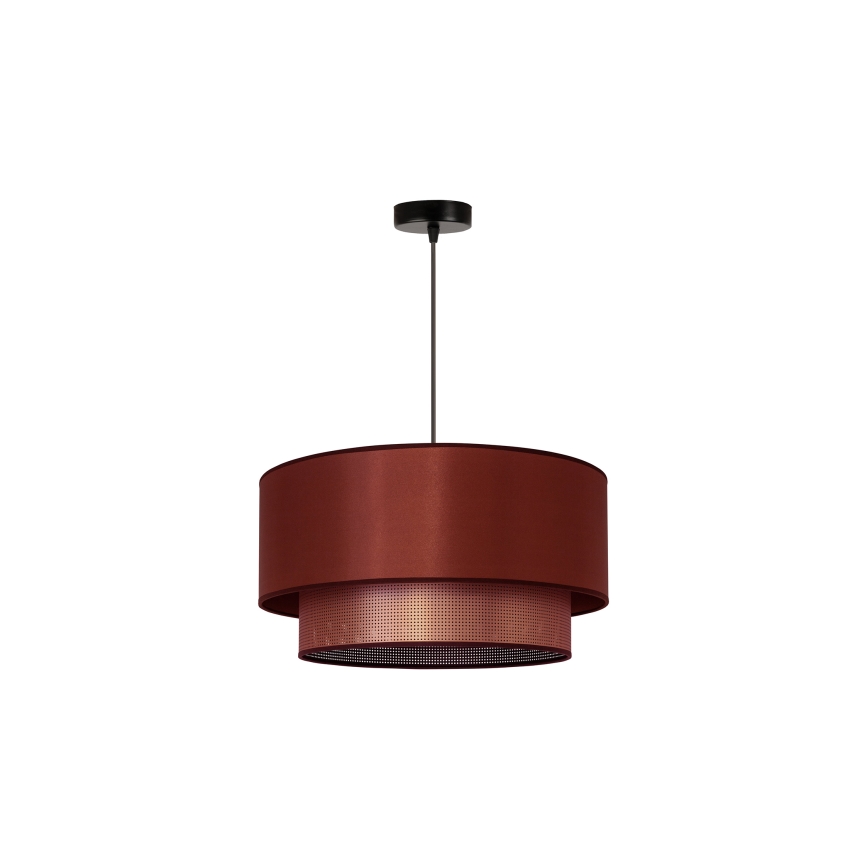 Duolla - Ljuskrona med textilsladd COPPER SHINY 1xE27/15W/230V diameter 45 cm koppar