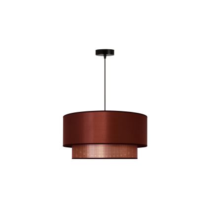 Duolla - Ljuskrona med textilsladd COPPER SHINY 1xE27/15W/230V diameter 45 cm koppar