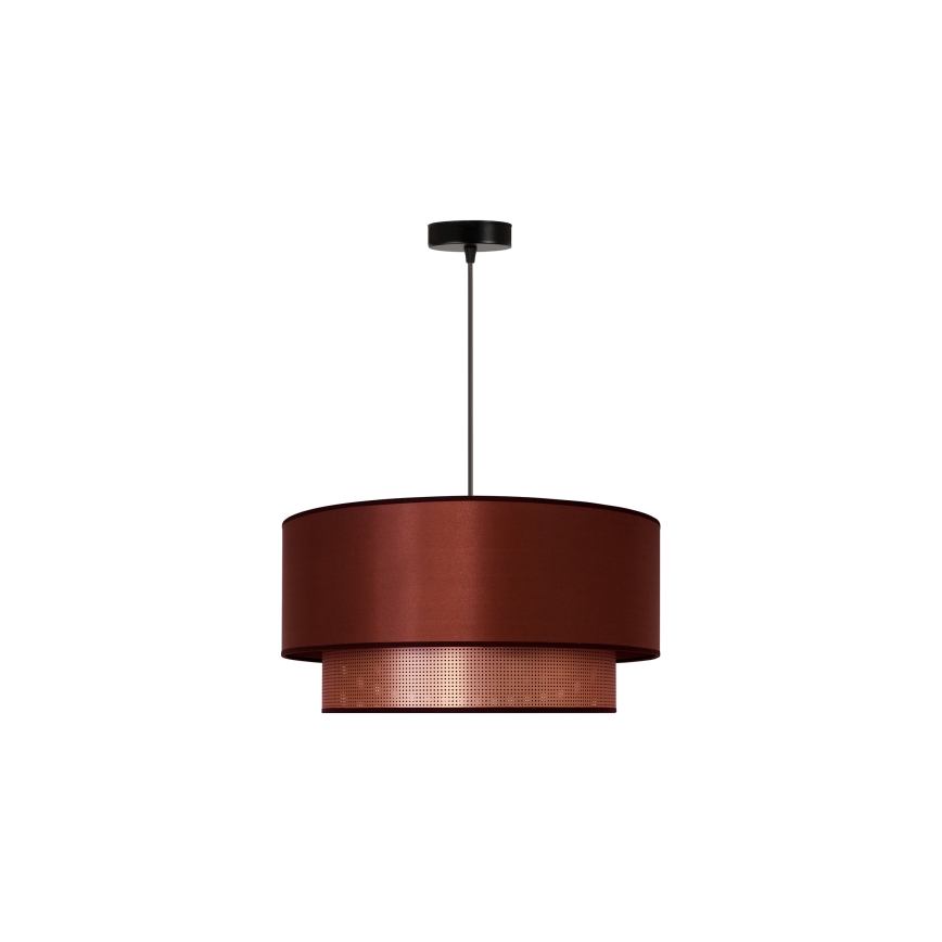 Duolla - Ljuskrona med textilsladd COPPER SHINY 1xE27/15W/230V diameter 45 cm koppar