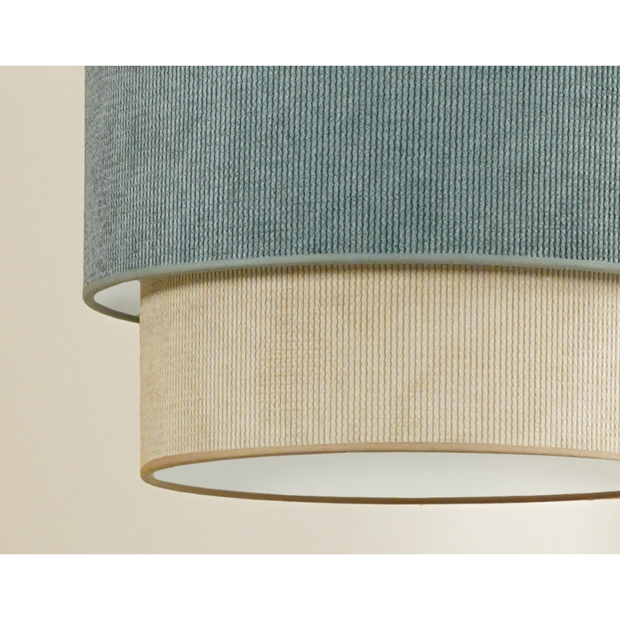 Duolla - Ljuskrona med textilsladd CORDUROY 1xE27/15W/230V diameter 40 cm blå/beige