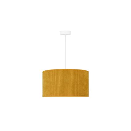 Duolla - Ljuskrona med textilsladd CORDUROY 1xE27/15W/230V diameter 40 cm gul