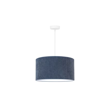 Duolla - Ljuskrona med textilsladd CORDUROY 1xE27/15W/230V diameter 40 cm mörkblå