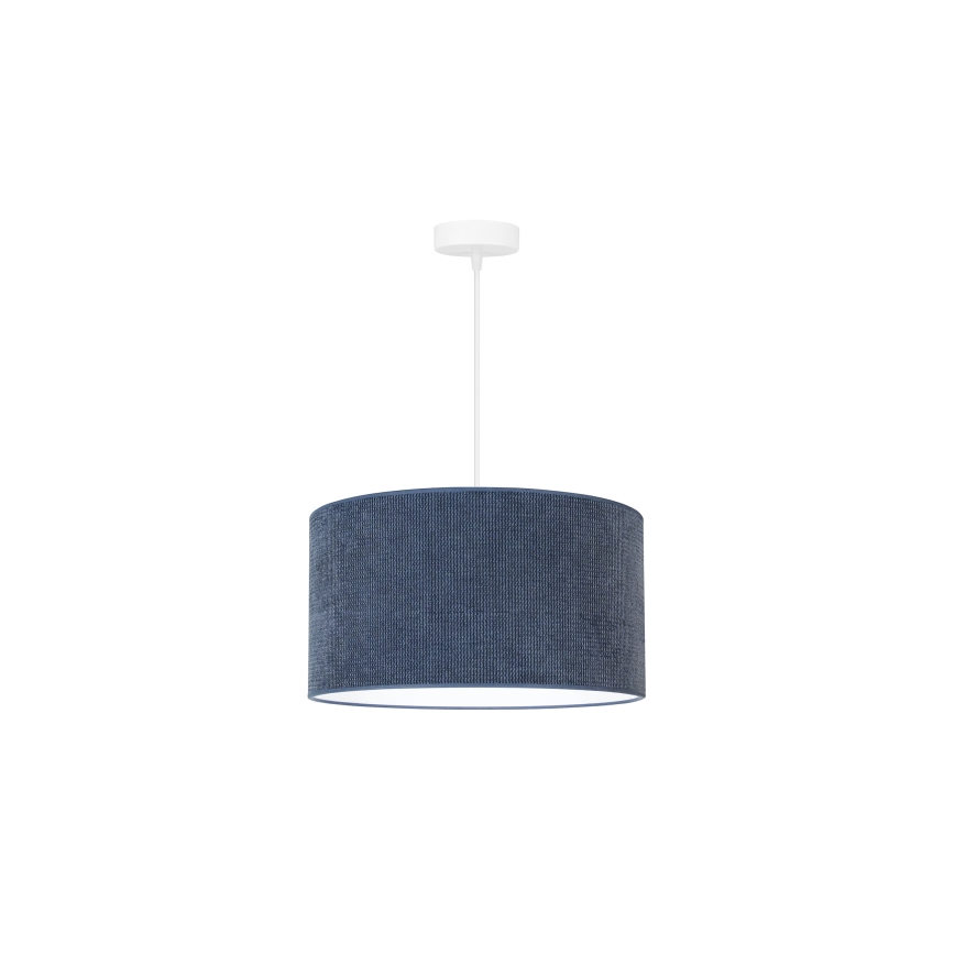 Duolla - Ljuskrona med textilsladd CORDUROY 1xE27/15W/230V diameter 40 cm mörkblå