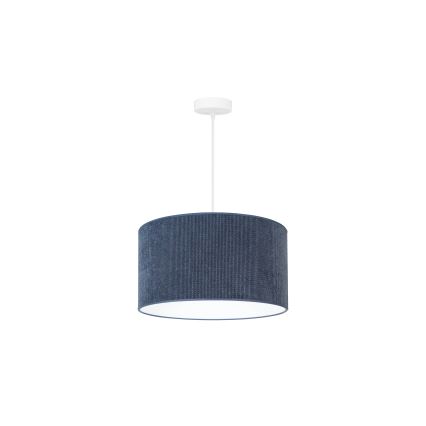 Duolla - Ljuskrona med textilsladd CORDUROY 1xE27/15W/230V diameter 40 cm mörkblå