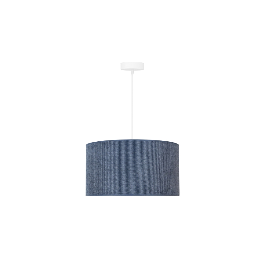 Duolla - Ljuskrona med textilsladd CORDUROY 1xE27/15W/230V diameter 40 cm mörkblå