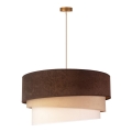 Duolla - Ljuskrona med textilsladd DEVON 1xE27/40W/230V diameter 45 cm brun/beige