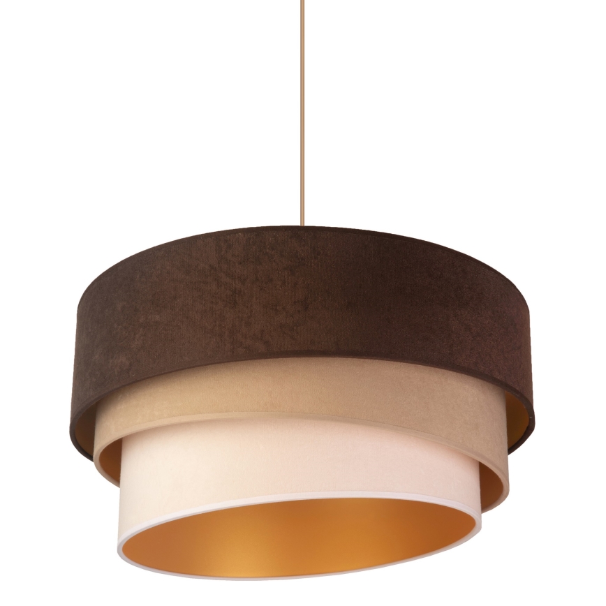 Duolla - Ljuskrona med textilsladd DEVON 1xE27/40W/230V diameter 45 cm brun/beige