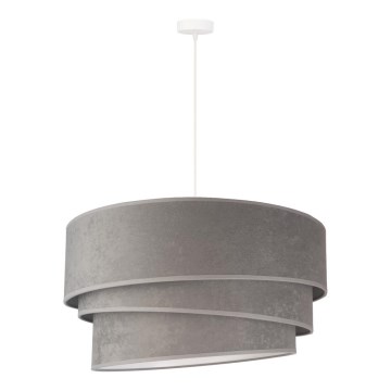 Duolla - Ljuskrona med textilsladd DEVON 1xE27/40W/230V diameter 45 cm grå