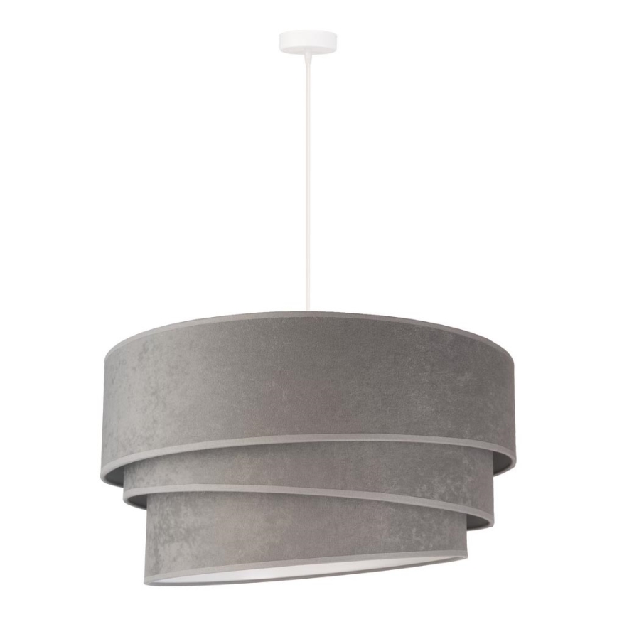 Duolla - Ljuskrona med textilsladd DEVON 1xE27/40W/230V diameter 45 cm grå