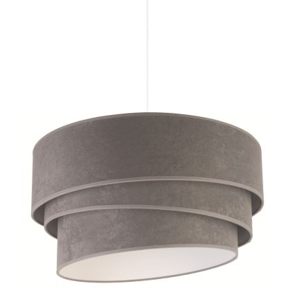 Duolla - Ljuskrona med textilsladd DEVON 1xE27/40W/230V diameter 45 cm grå