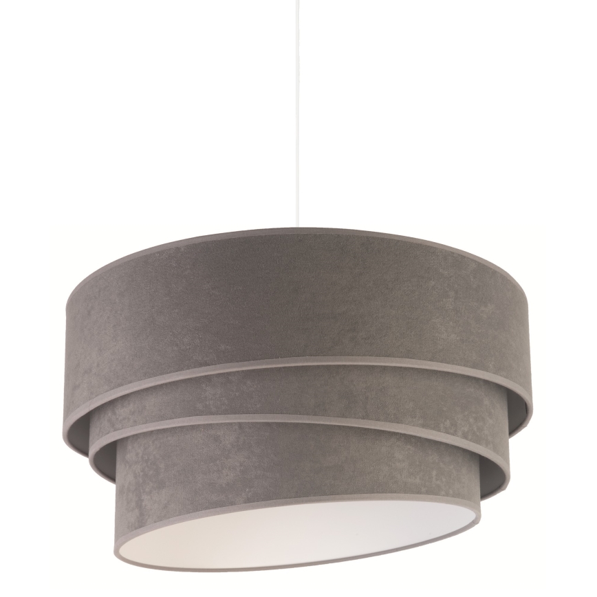 Duolla - Ljuskrona med textilsladd DEVON 1xE27/40W/230V diameter 45 cm grå